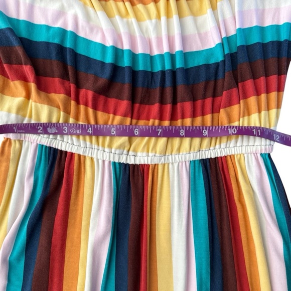 ModCloth vintage Striped Dress women’s sz Medium multicolor stretchy boho flowy - Picture 7 of 12
